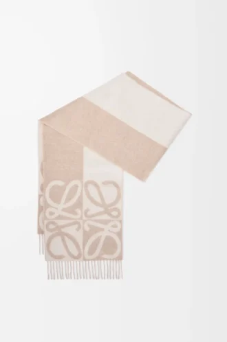 Scarf in wool and cashmere Beige/Ecru