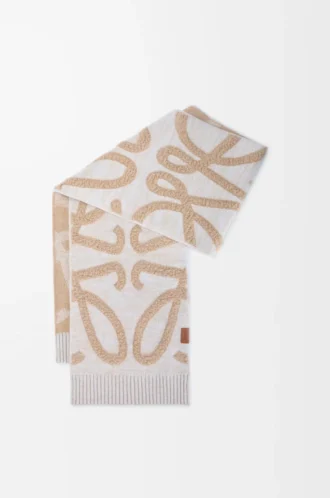 Scarf in wool and cashmere Beige Melange