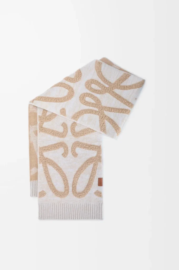 Scarf in wool and cashmere Beige Melange Scarf in wool and cashmere Beige Melange