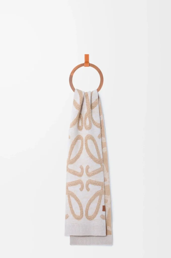 Scarf in wool and cashmere Beige Melange Scarf in wool and cashmere Beige Melange