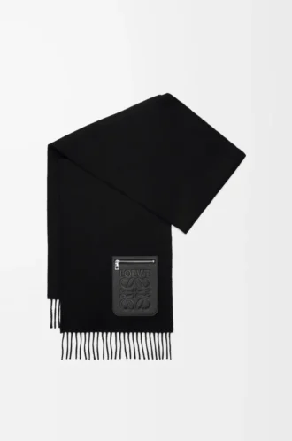 Scarf in wool and cashmere Black