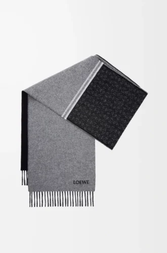 Scarf in wool and cashmere Black/Grey