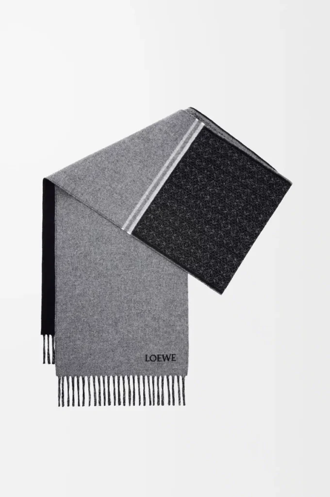 Scarf in wool and cashmere Black/Grey Scarf in wool and cashmere Black/Grey