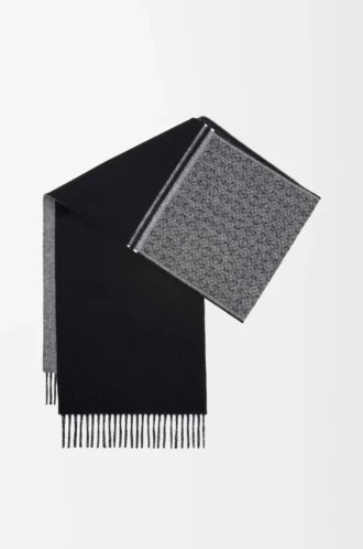 Scarf in wool and cashmere Black/Grey