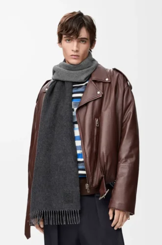 Scarf in wool and cashmere Black/Grey