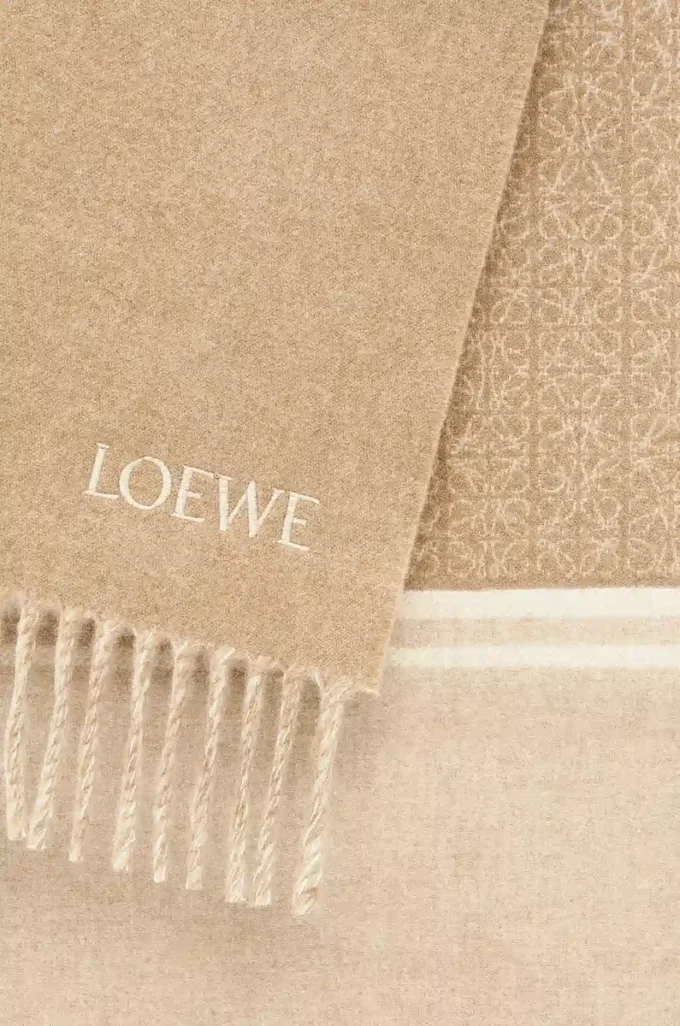 Scarf in wool and cashmere Camel/White Scarf in wool and cashmere Camel/White