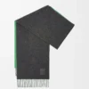 Scarf in wool and cashmere Dark Green/Green