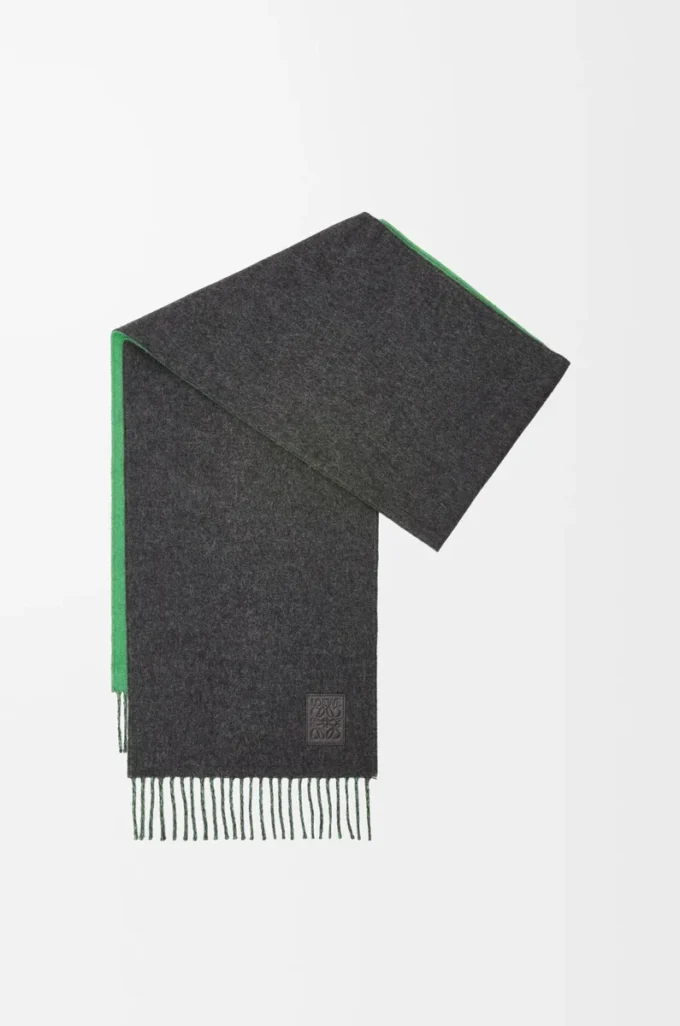 Scarf in wool and cashmere Dark Green/Green