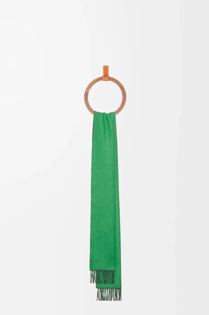 Scarf in wool and cashmere Dark Green/Green