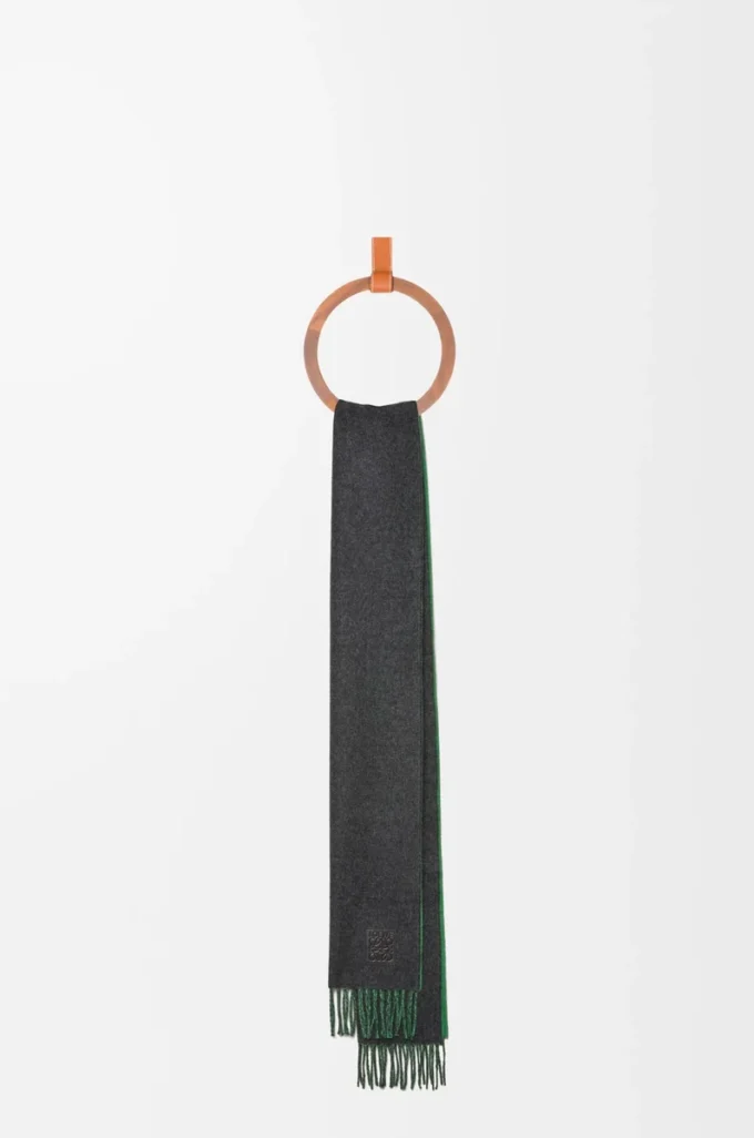Scarf in wool and cashmere Dark Green/Green