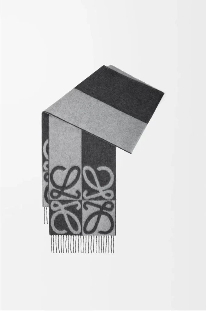 Scarf in wool and cashmere Dark Grey/Light Grey Scarf in wool and cashmere Dark Grey/Light Grey