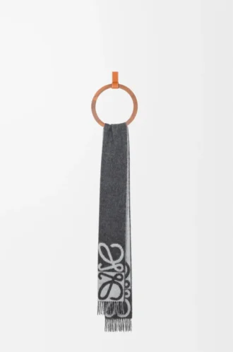 Scarf in wool and cashmere Dark Grey/Light Grey