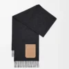 Scarf in wool and cashmere Dark Grey Melange Scarf in wool and cashmere Dark Grey Melange