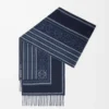 Scarf in wool and cashmere Dark Navy Blue Scarf in wool and cashmere Dark Navy Blue