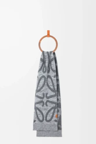 Scarf in wool and cashmere Grey Melange