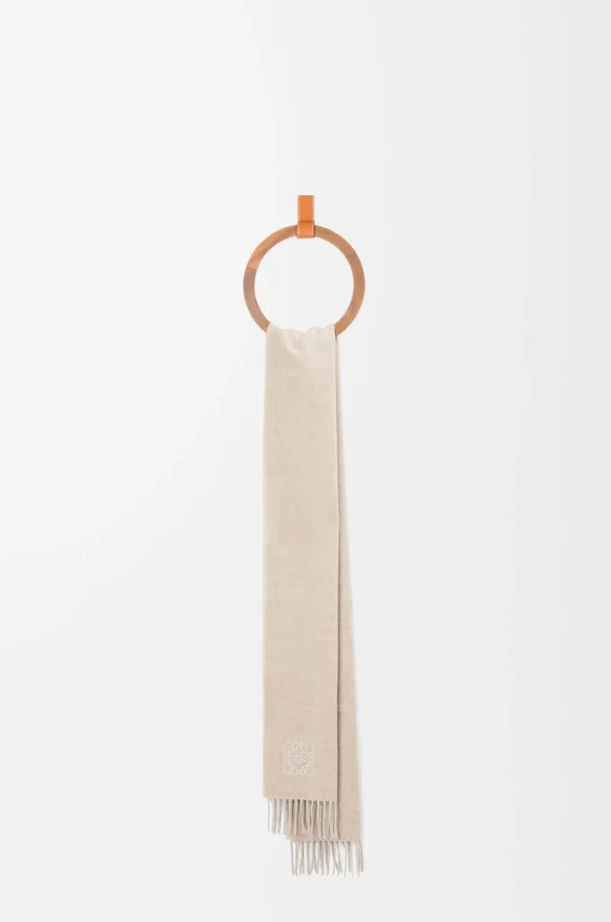Scarf in wool and cashmere Ivory/Sand