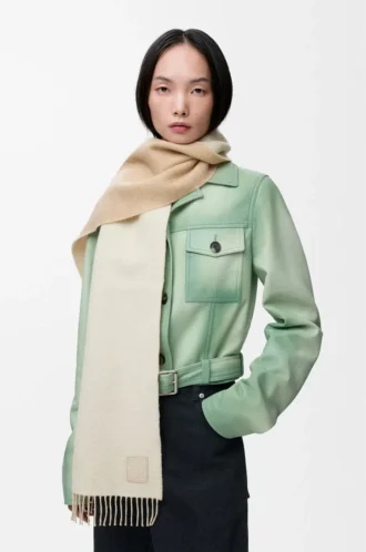 Scarf in wool and cashmere Ivory/Sand