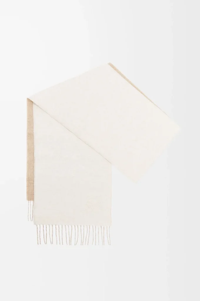 Scarf in wool and cashmere Ivory/Sand