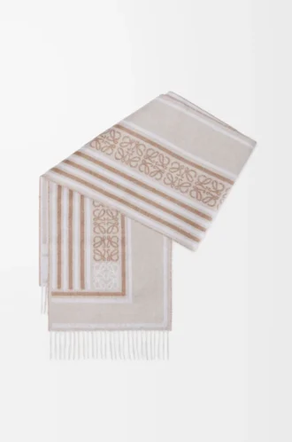Scarf in wool and cashmere Light Beige