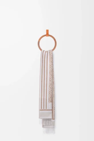 Scarf in wool and cashmere Light Beige