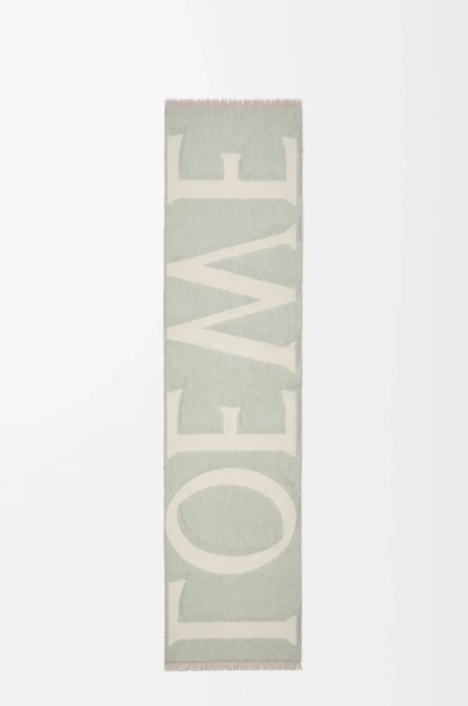 Scarf in wool and cashmere Light Beige/Light Green Scarf in wool and cashmere Light Beige/Light Green