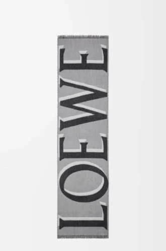 Scarf in wool and cashmere Light Grey/Grey