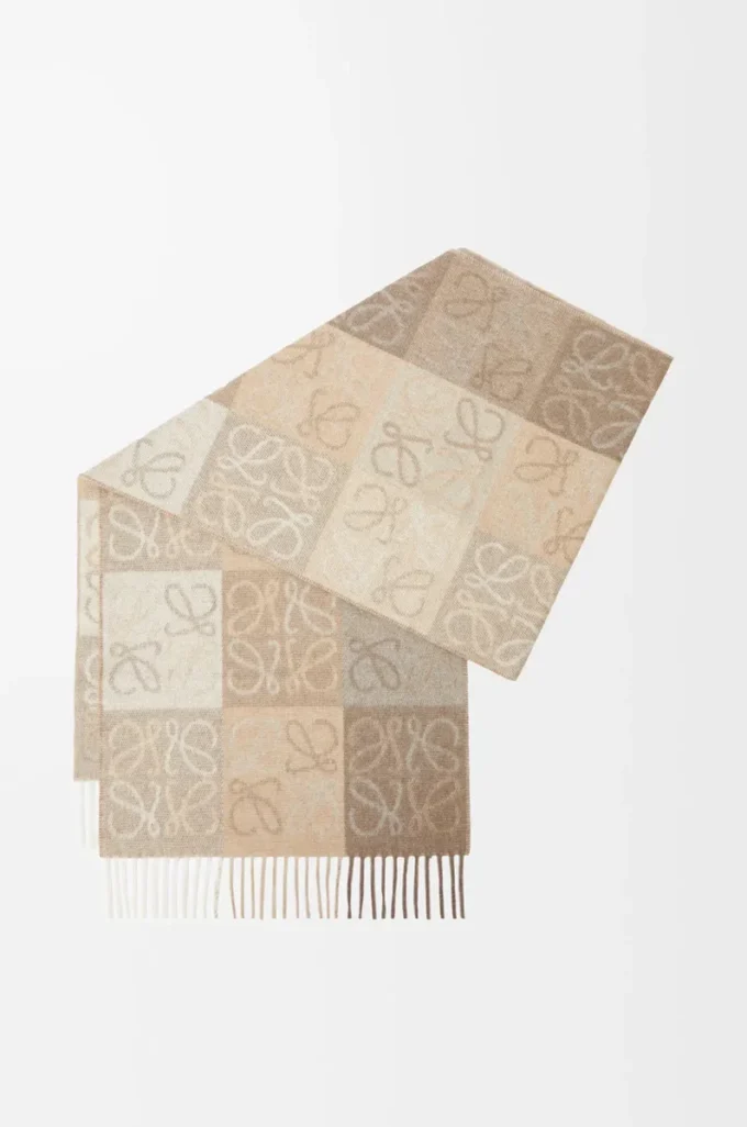 Scarf in wool and cashmere White/Beige Scarf in wool and cashmere White/Beige