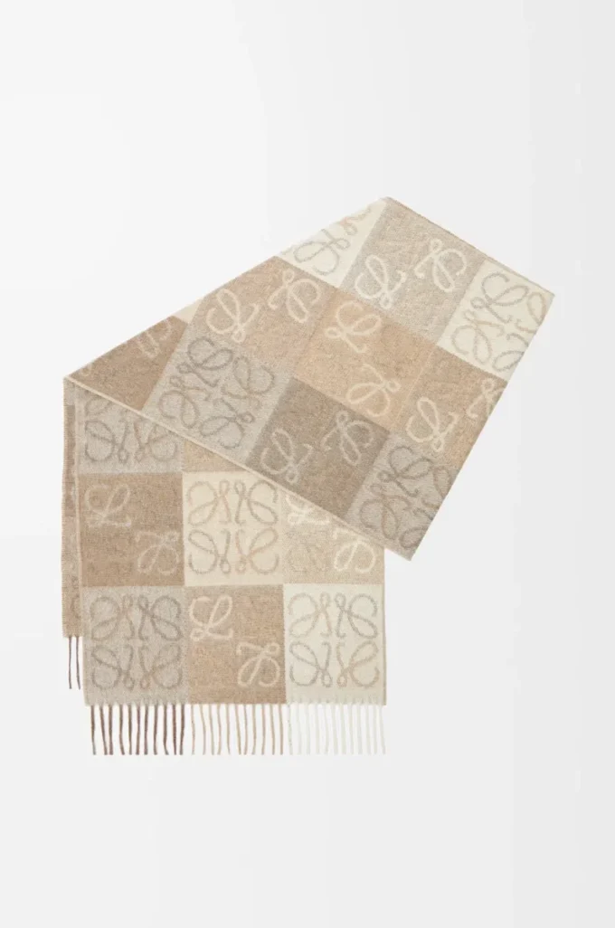 Scarf in wool and cashmere White/Beige Scarf in wool and cashmere White/Beige