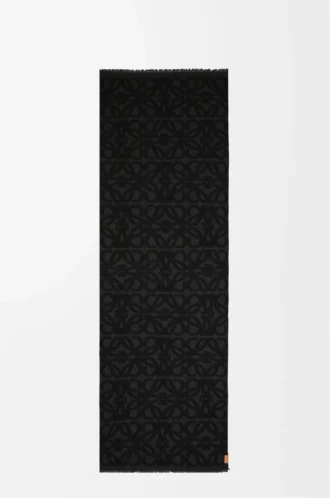 Scarf in wool and silk Black