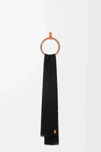 Scarf in wool and silk Black