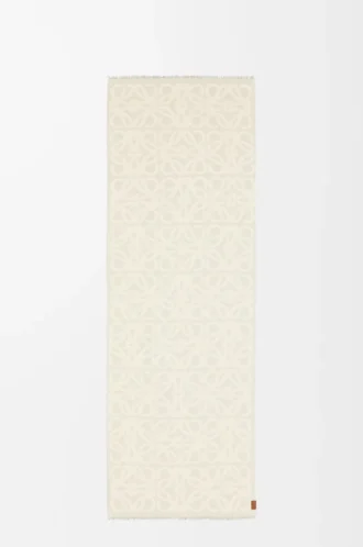 Scarf in wool and silk White