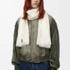 Scarf in wool and silk White Scarf in wool and silk White