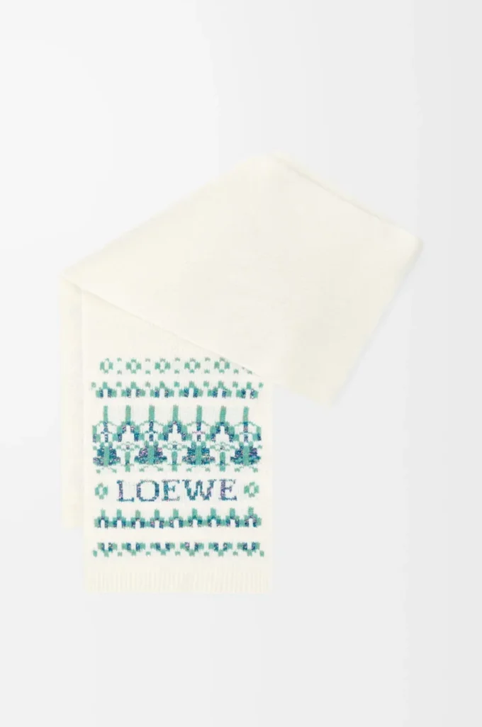 Scarf in wool blend White/Mint Scarf in wool blend White/Mint