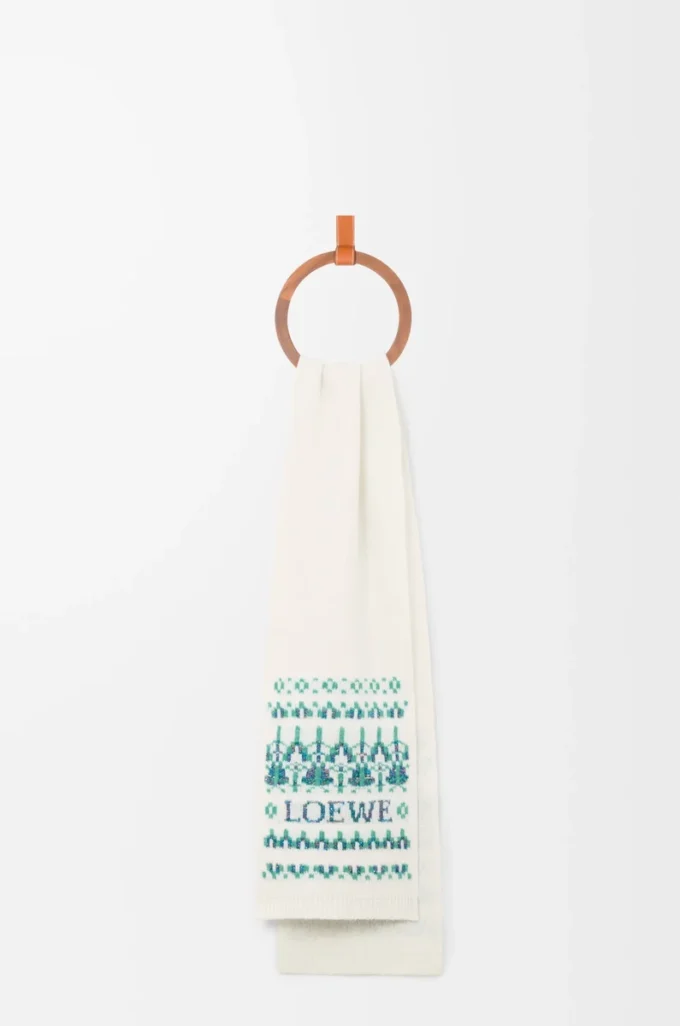 Scarf in wool blend White/Mint Scarf in wool blend White/Mint
