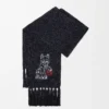 Scarf in wool, silk and alpaca blend Black Melange Scarf in wool, silk and alpaca blend Black Melange