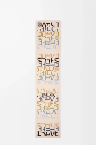 Scarf in wool, silk and cashmere blend Multicolor/Caramel