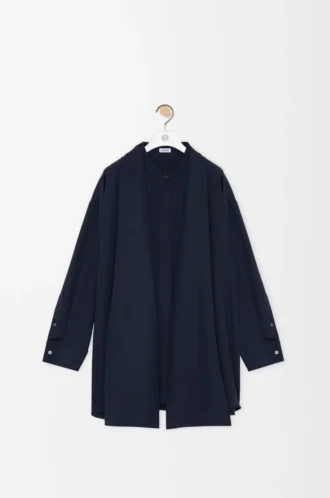 Scarf shirt in silk Navy Blue