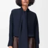 Scarf shirt in silk Navy Blue Scarf shirt in silk Navy Blue