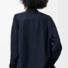 Scarf shirt in silk Navy Blue Scarf shirt in silk Navy Blue