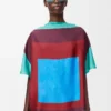 Scarf top in silk Green/Red/Multicolor Scarf top in silk Green/Red/Multicolor
