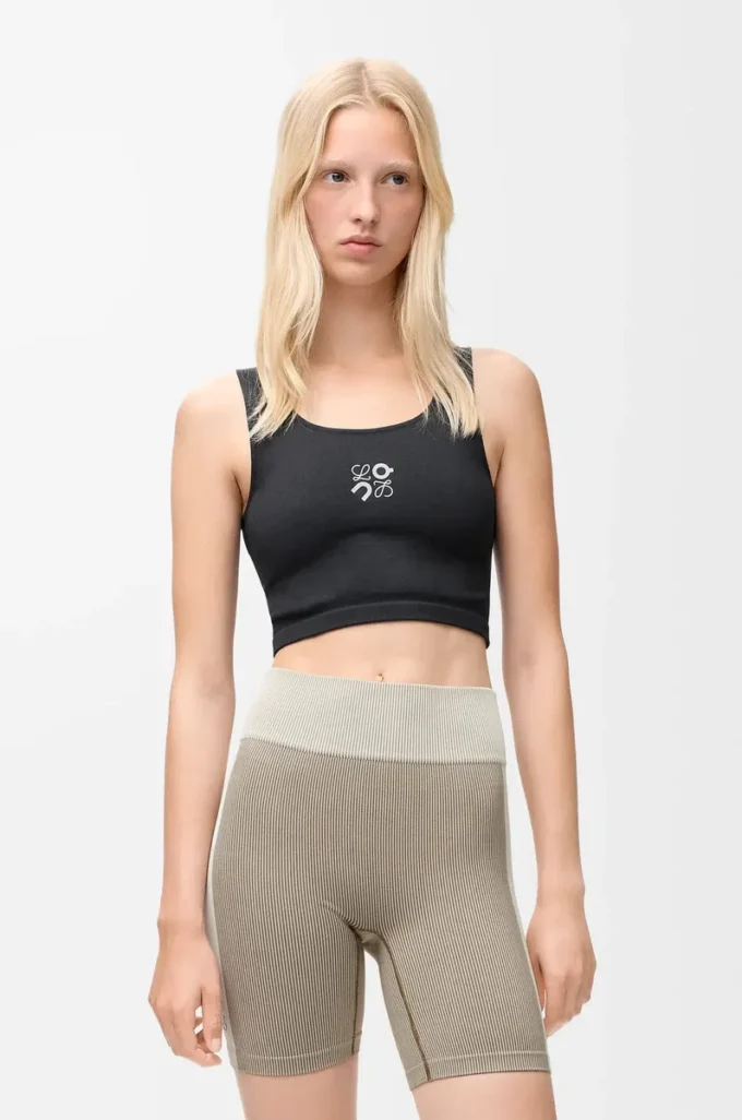 Seamless bra in technical jersey Black Seamless bra in technical jersey Black