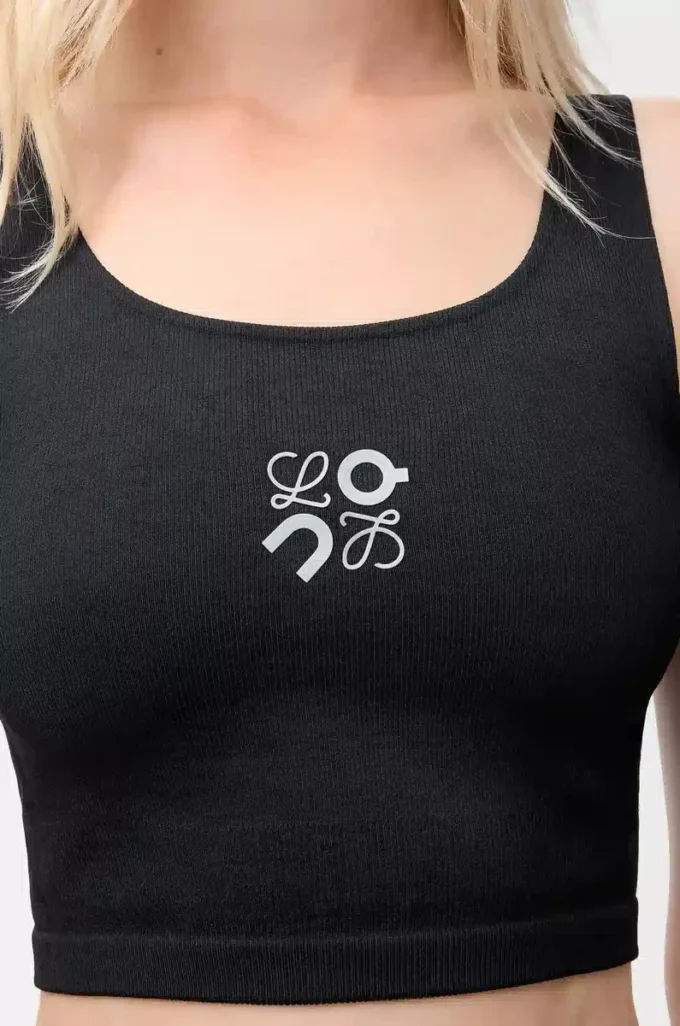 Seamless bra in technical jersey Black Seamless bra in technical jersey Black