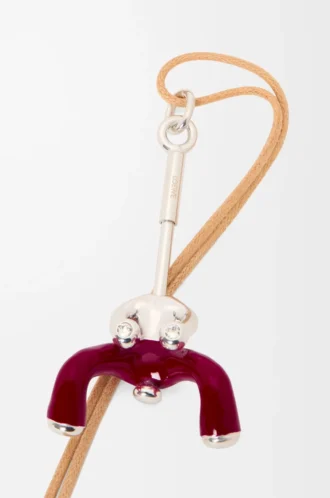 Seated Acrobat pendant in sterling silver and crystals Silver/Burgundy