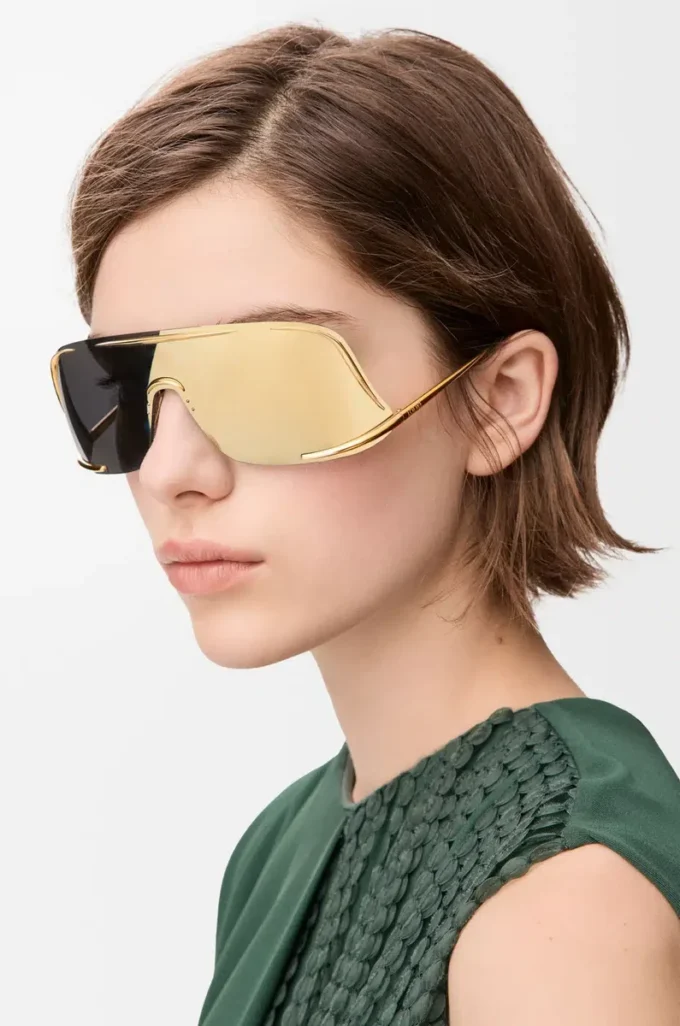 Shield Mask sunglasses Gold