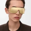 Shield Mask sunglasses Gold