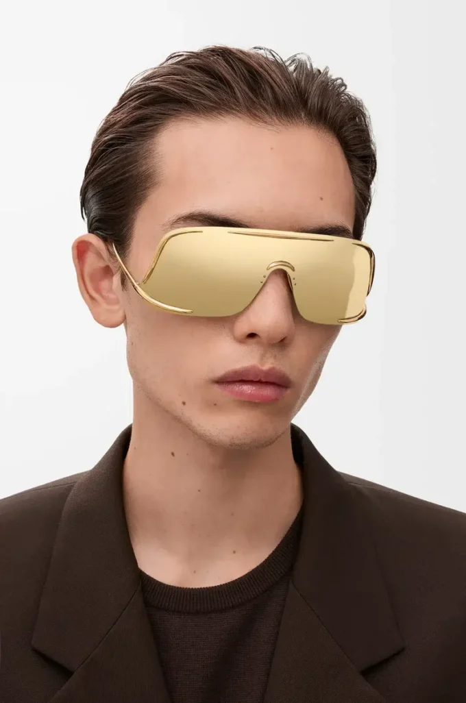 Shield Mask sunglasses Gold