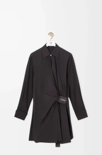 Shirt dress in cotton Black