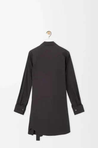 Shirt dress in cotton Black