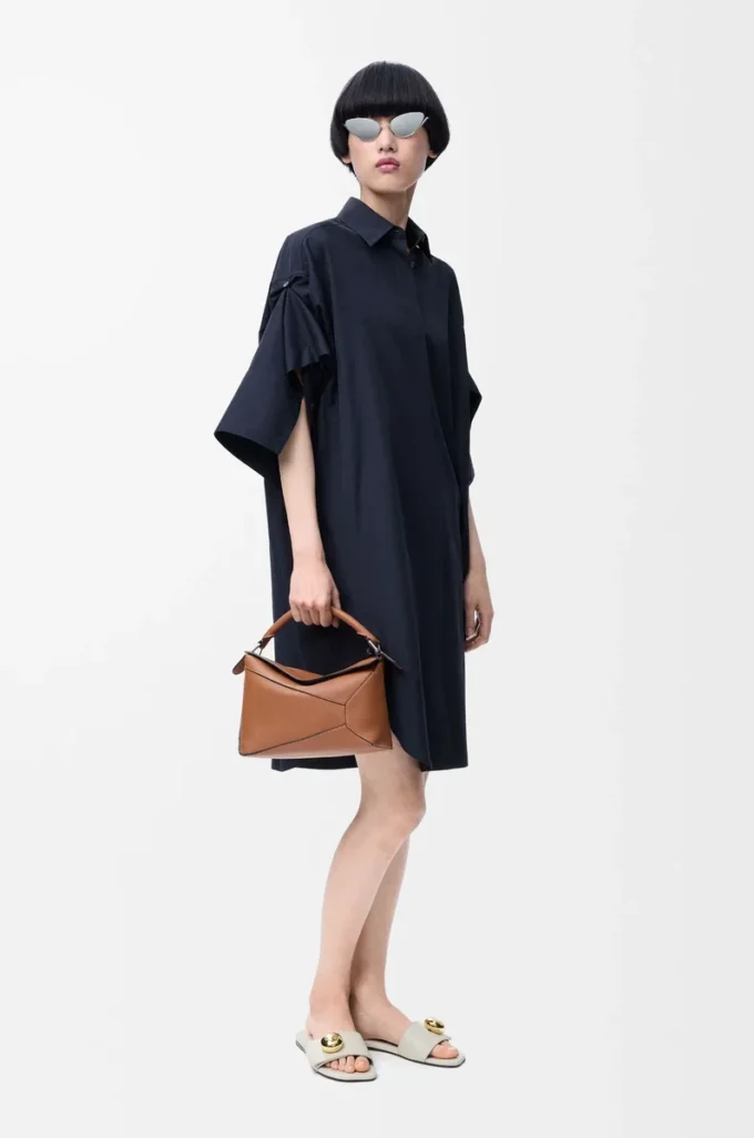 Shirt dress in cotton Navy Blue Shirt dress in cotton Navy Blue