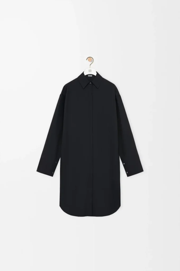 Shirt dress in silk Black Shirt dress in silk Black